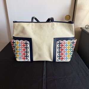Tory Burch Multicolor Embroidered Tote Bag